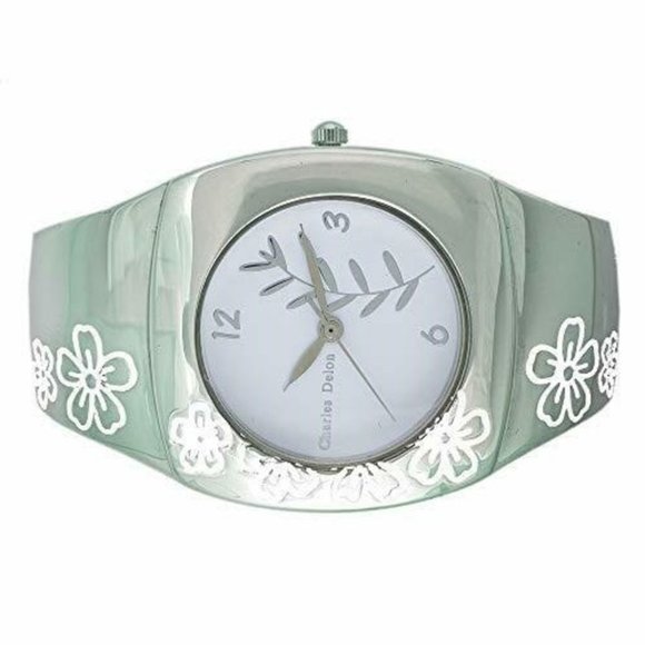 Charles Delon Casual Style Silver/Flowers Watch - Picture 2 of 4